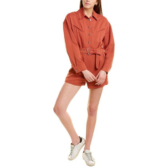 Iro WomensAmbrocio Linen-Blend Playsuit Red